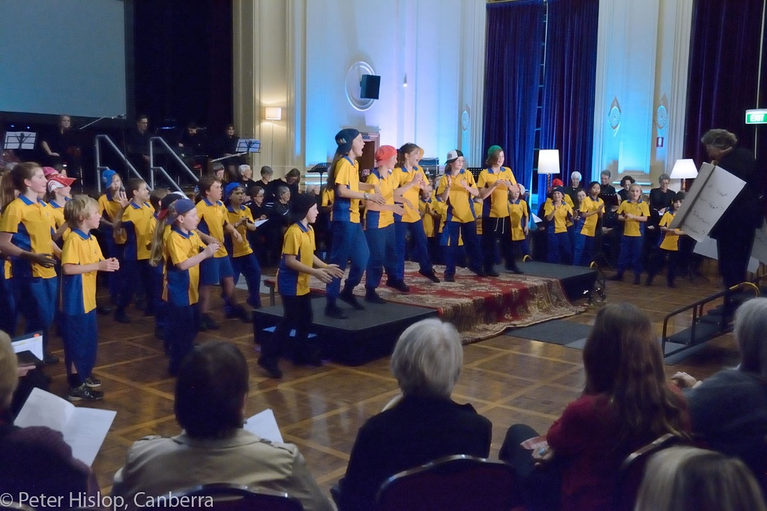 The Children’s Chorus move at full tilt to Danny Pratt's Morse beat