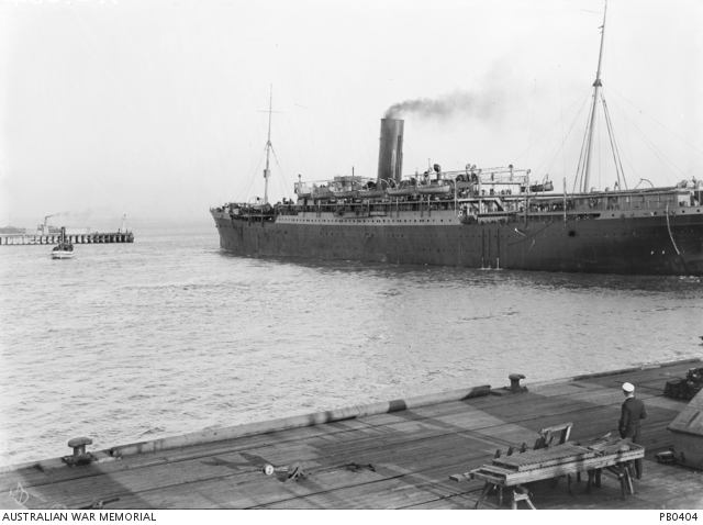 HMAT Euripides departing Melbourne 11 September 1916