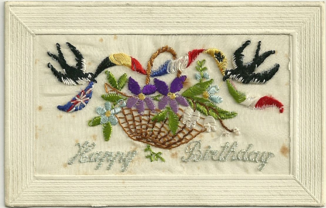 Card 1 – front, embroidered