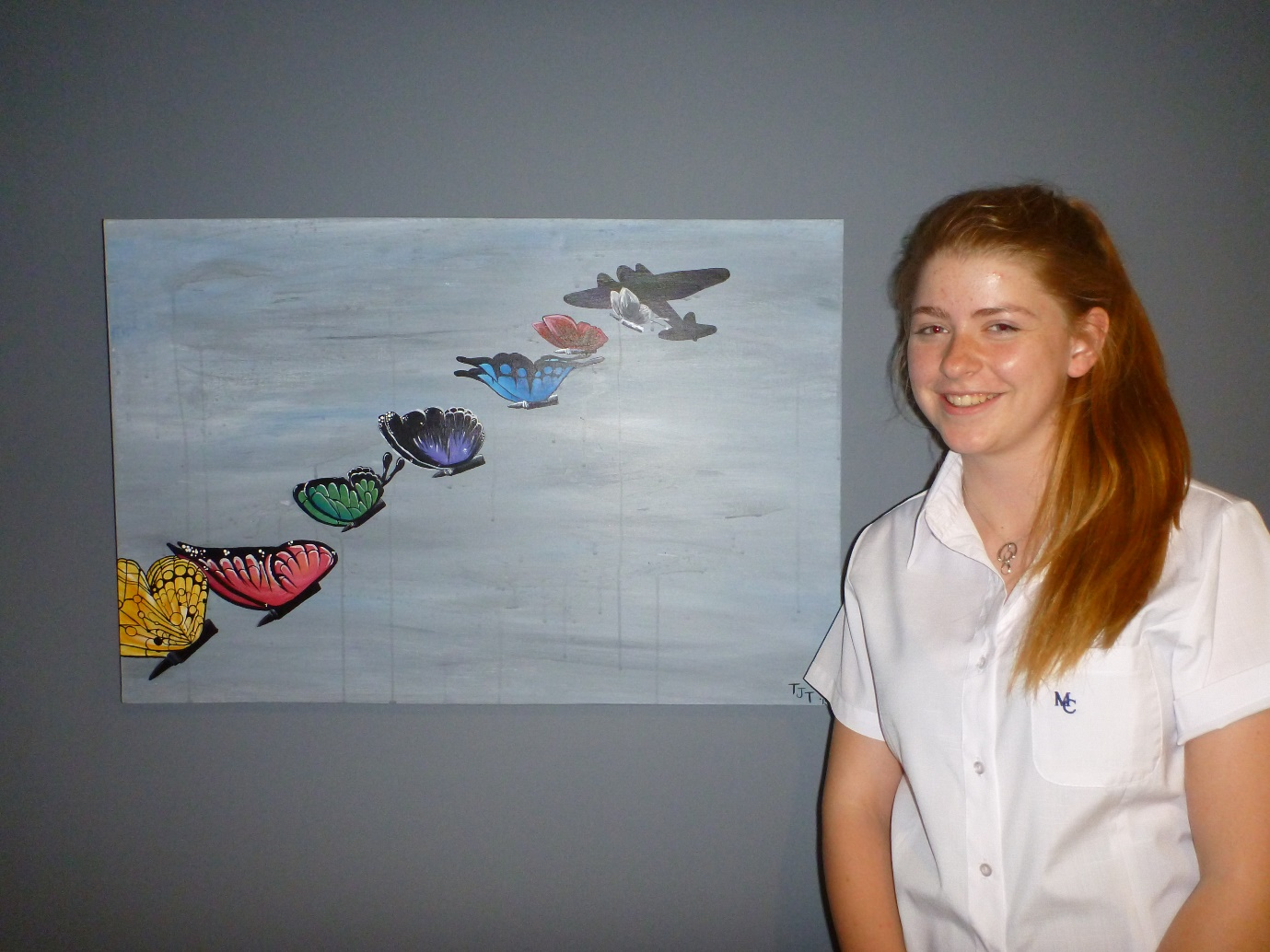 Painting of ‘Wings Over War’ with artist Talitha Thompson